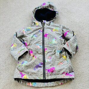 Hatley iridescent unicorn fleece lined winter coat